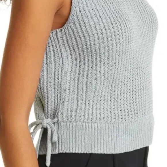 NWT Vince Sweater Tank Top Crossover in Size Large Blue Gray - Picture 3 of 6